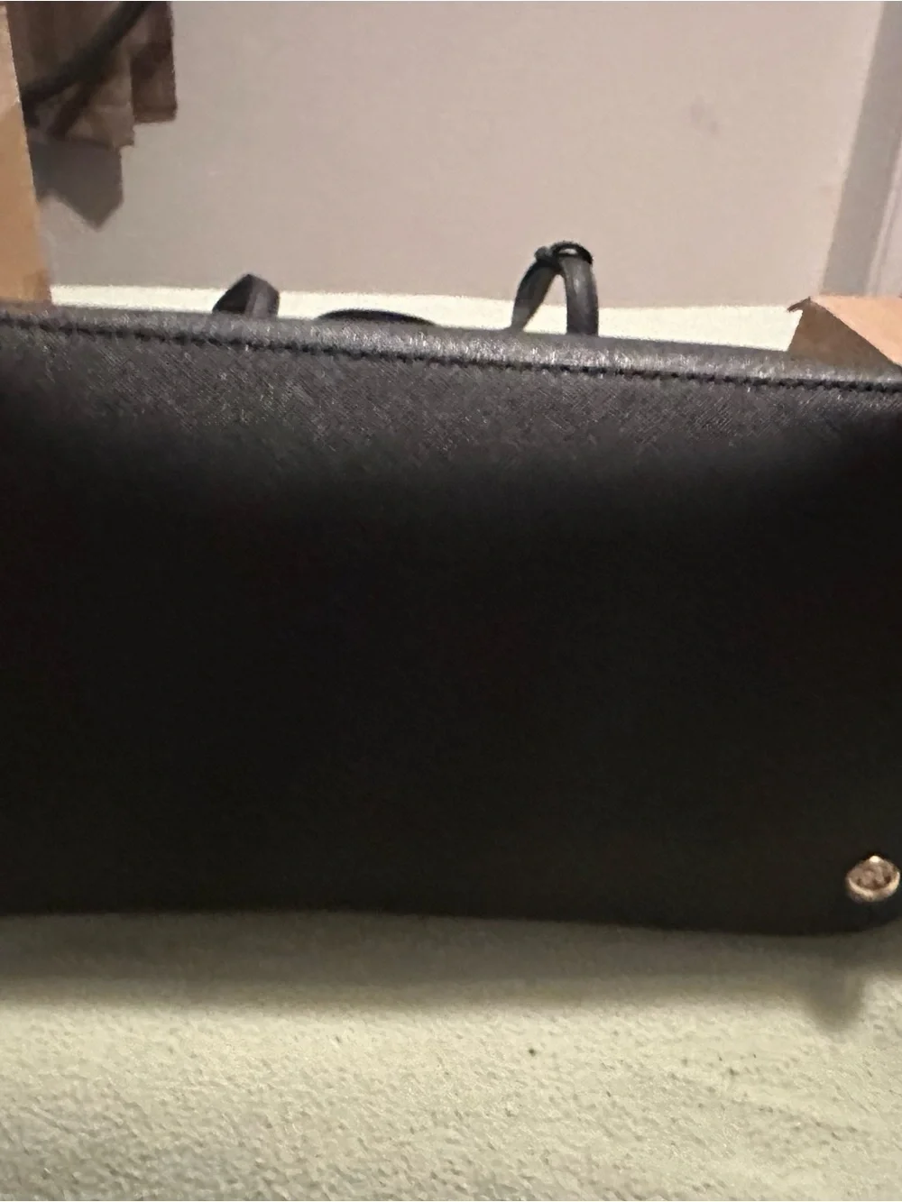 Michael Kors Black Saffiano Tote with Gold MK Charm